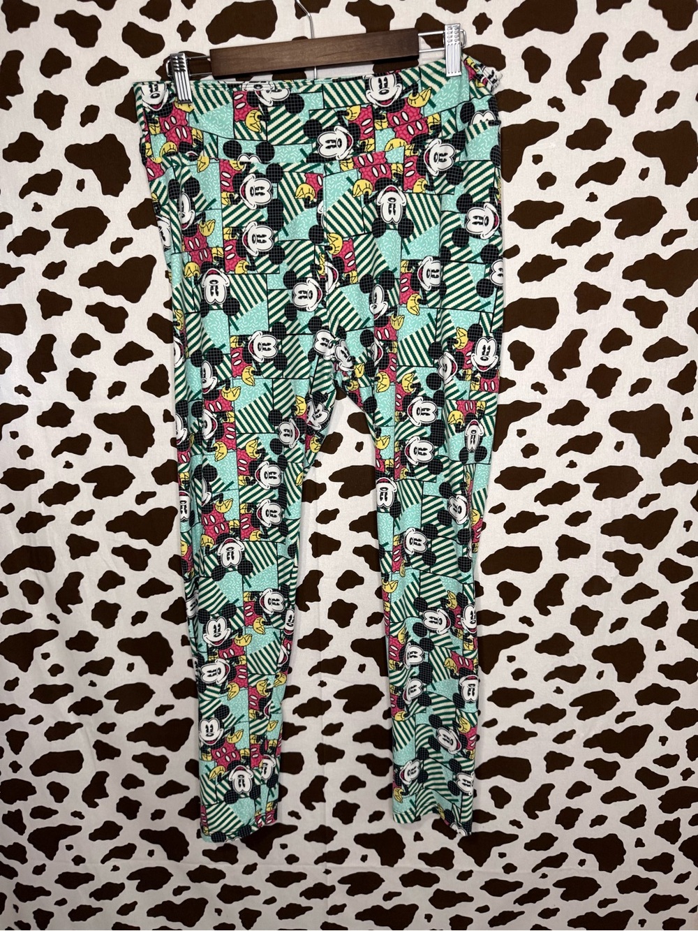 LuLaRoe Tall & Curvy Women Tall Multicolor Geometric Ankle Leggings Disney